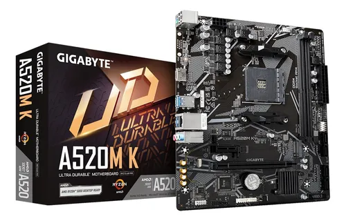 TARJETA MADRE GIGABYTE A520M K V2 MATX SOCKET AM4 2xDDR4-5100/4xSATA/1xM.2/2PCIe 3.0x1/4xUSB VGA-HDMI