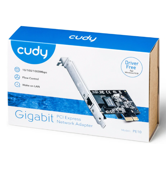 TARJETA RED CUDY PE10 PCI EXPRESS GIGABIT 10/100/1000Mbps RJ45