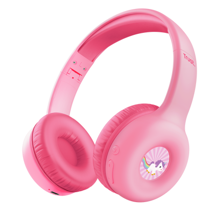 AUDIFONO TRUST NOUNA INALAMBRICO CON BLUETOOTH ROSADO PARA NIÑOS 25274