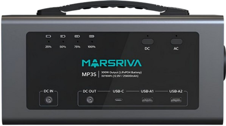 ESTACION DE PODER MARSRIVA 300W 12.8V 25600 mAh DC/AC USB 2.0 USB C MP3S