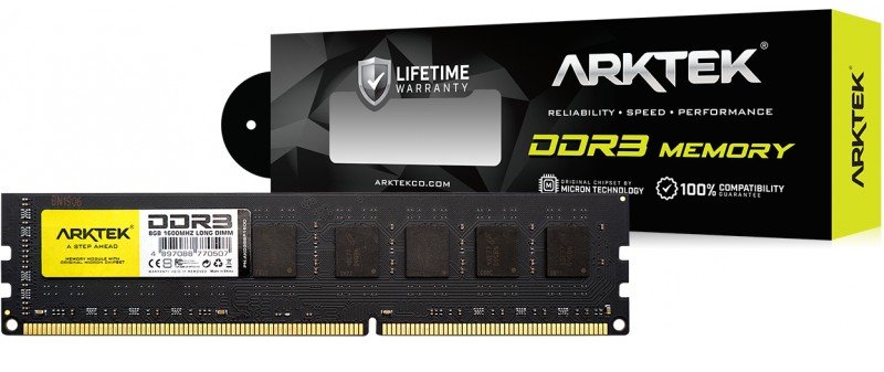 MEMORIA RAM ARKTEK 8GB DDR3 1600MHZ UDIMM PARA PC AKD3S8P1600