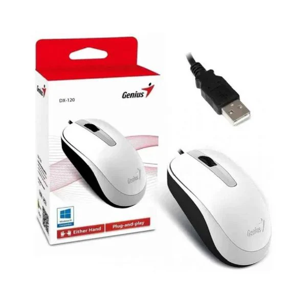 MOUSE GENIUS DX-120 1200DPI 3 BOTONES BLANCO