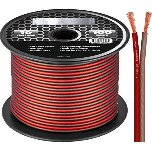 CABLE CORNETA #16 ROJO/NEGRO 304.8MTS AUDIOPIPE CABV-16-1000BLK