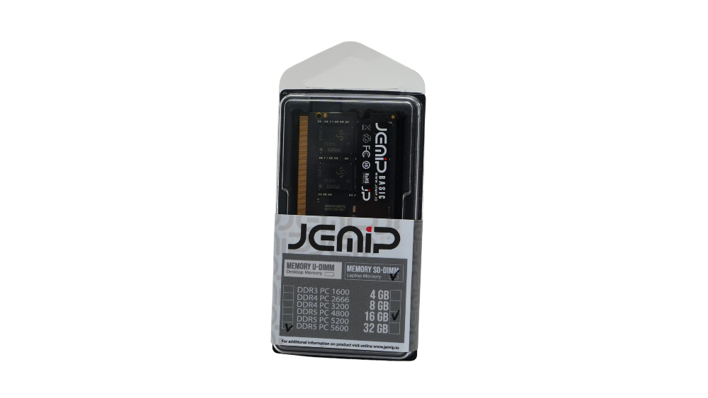MEMORIA RAM JEMIP 16GB DDR5 5600MHZ SODIMM PARA PORTATIL SO16GB-5600