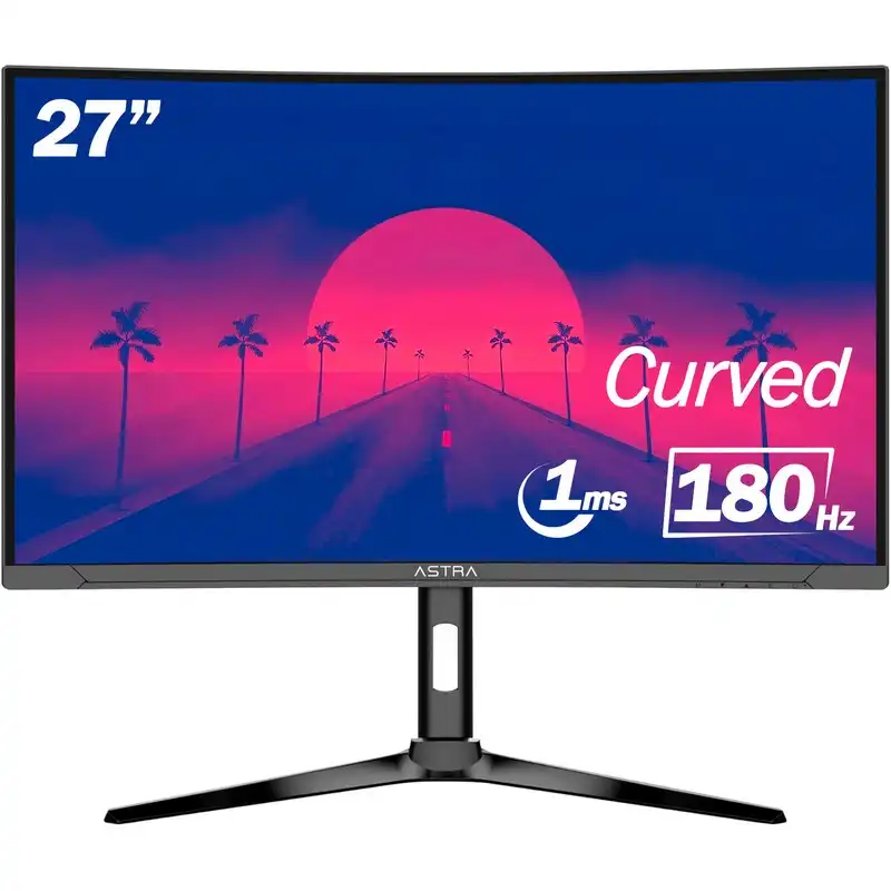 ASTRA MONITOR 27" CURVO 2HDMI DP AUD OUT SPK DC 180HZ GAMING 2708JXH