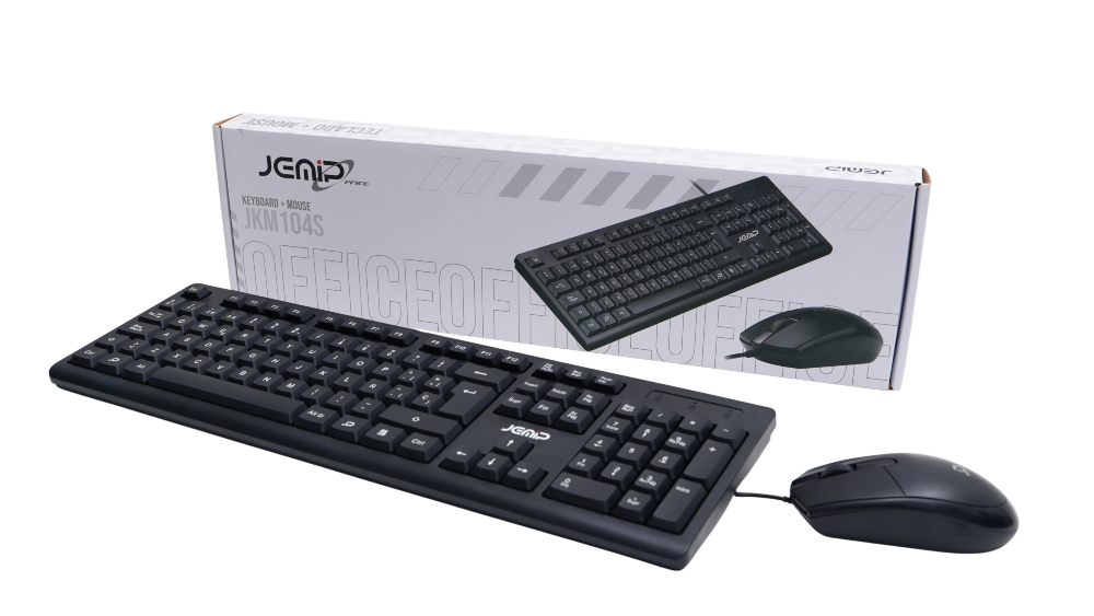 COMBO TECLADO MOUSE JEMIP OFFICE JKM104S 1000DPI 3 BOTONES