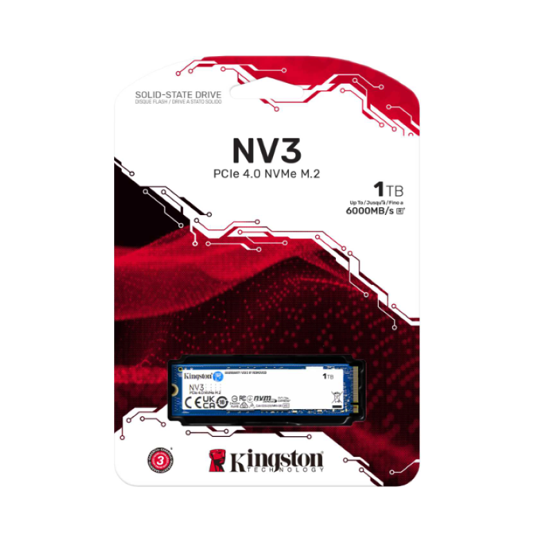 SSD KINGSTON 1TB M.2 2280 NV3 NVMe PCIe 4.0 6000MB/s SNV3S/1000G