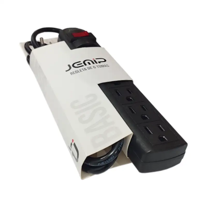 REGLETA JEMIP DE 6 TOMAS 1000VA 110V JP-SP6TB01