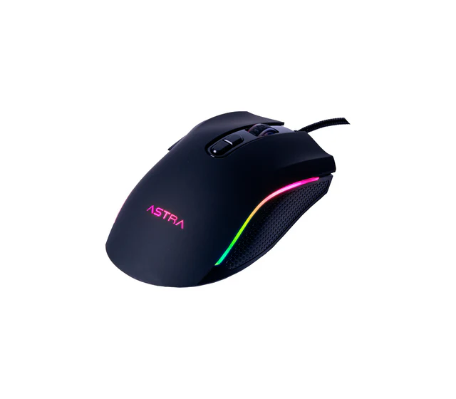 ASTRA MOUSE GAMING RGB ALAMBRICO GM314BK USB 7 BOTONES DPI 7200 NEGRO