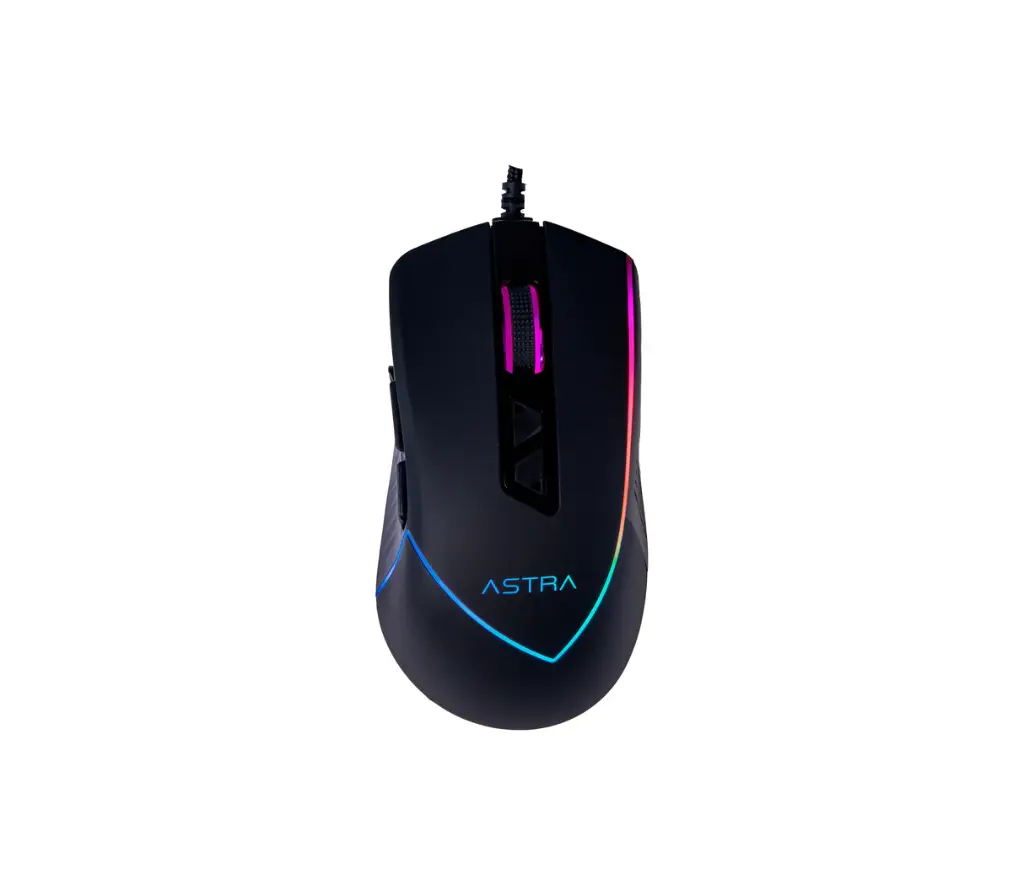 ASTRA MOUSE GAMING RGB ALAMBRICO GM320 USB 9 BOTONES DPI 12800 NEGRO