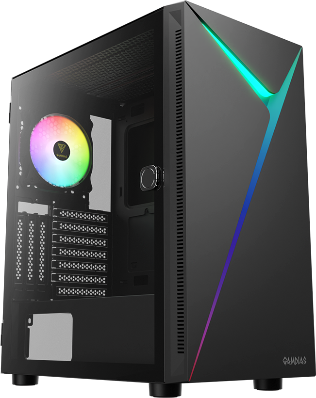 CASE GAMDIAS GAMING ARGUS E4 ELITE ATX NEGRO LATERAL VIDRIO TEMPLADO 3xUSB HD AUDIO FAN ARGB 12CM