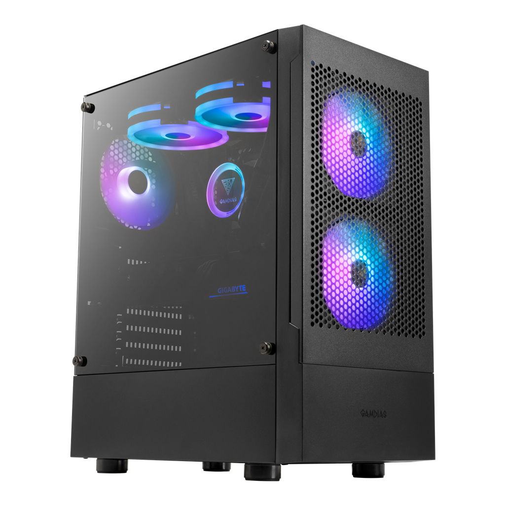 CASE GAMDIAS GAMING ARGUS E4 ELITE ATX NEGRO LATERAL VIDRIO TEMPLADO 3xUSB HD AUDIO FAN ARGB 12CM