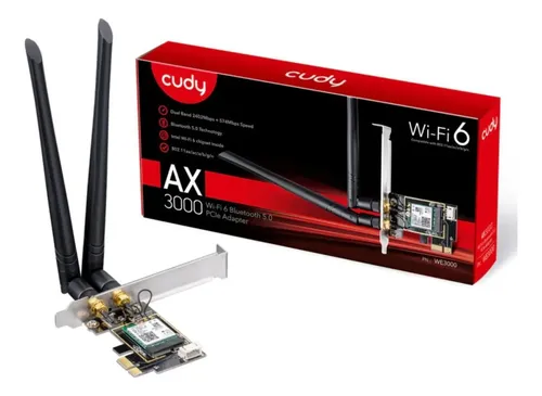 ADAPTADOR PCI EXPRESS WIFI 6 AX3000 MODELO WE3000 V1.0 CUDY