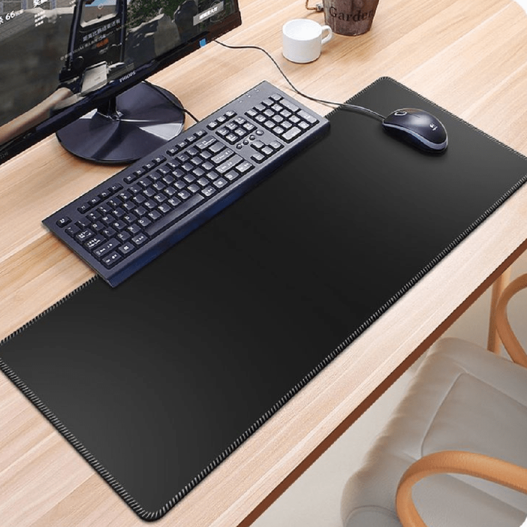 MOUSEPAD PARA OFICINA TAMAÑO XL COLOR NEGRO 800X400X3MM U PRODUCTS