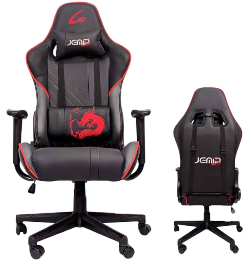 SILLA JEMIP GAMING SEIRYO JP-KW-G6416B ERGONOMICA POSA BRAZOS/MECANISMO MARIPOSA / ELEVADOR A GAS REPOSACABEZAS