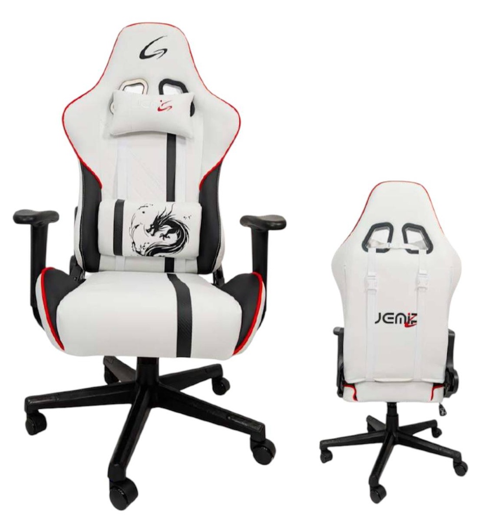 SILLA JEMIP GAMING SHENLONG JP-KW-G6416W ERGONOMICA POSA BRAZOS / MECANISMO MARIPOSA ELEVADOR A GAS