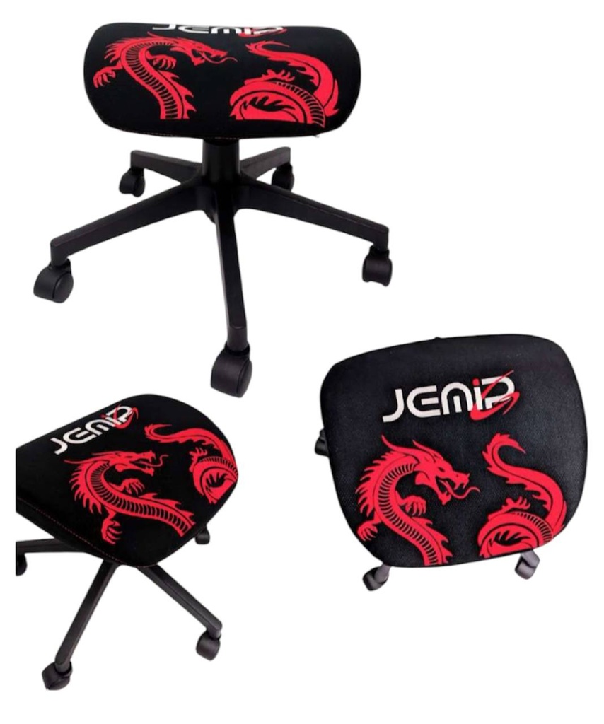 SILLA JEMIP GAMING FOOT REST GRIFFIN CON AJUSTE DE ALTURA JP-KW-G6-F SIN ESPALDAR NEGRO-ROJO
