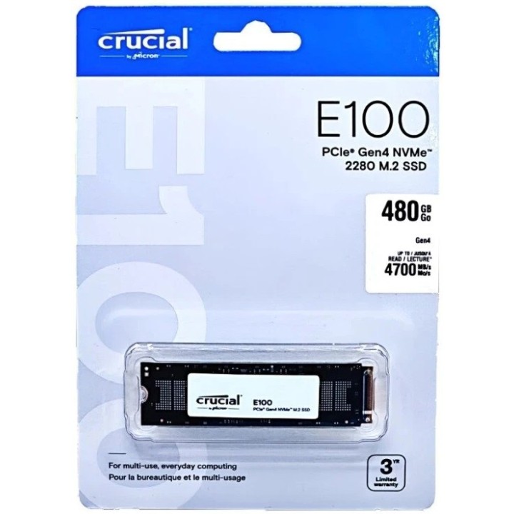 MEMORIA CRUCIAL 480GB M.2 2280 E100 PCIe 4.0 NVMe