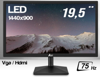MONITOR AST 19.5" NEW MS80I/ LED/ 1440x900 75Hz HDMI-VGA  