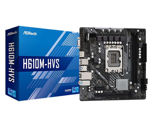 TARJETA MADRE INTEL CORE 12, 13 Y 14 GEN SOCKET LGA1700 DDR4 H610M-HVS/M.2 HASTA 64GB 2XDIMM