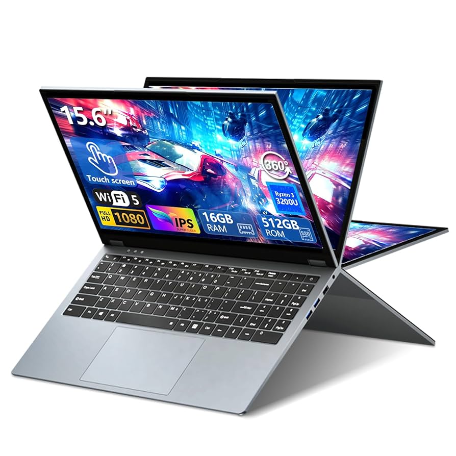 LAPTOP JEMIP 15.6" RIO TOUCHSCREEN 360° YOGA AMD RYZEN 3 3200U 16GB DDR4 512GB M.2 BT 5.1 IPS RADEON VEGA  