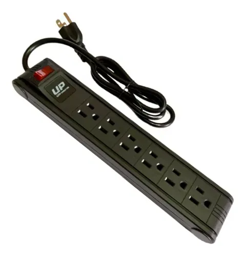 PROTECTOR TIPO REGLETA 6 TOMAS UNIVERSAL CON SUPRESOR DE PICO U-P51