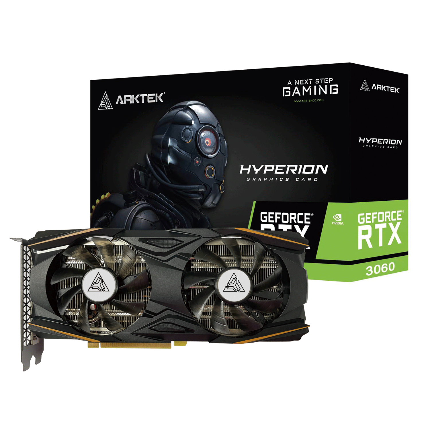 TARJETA DE VIDEO ARKTEK GAMING GEFORCE RTX3060 12GB/DDR6 192 BIT 1777MHz PCI EXPRESS 