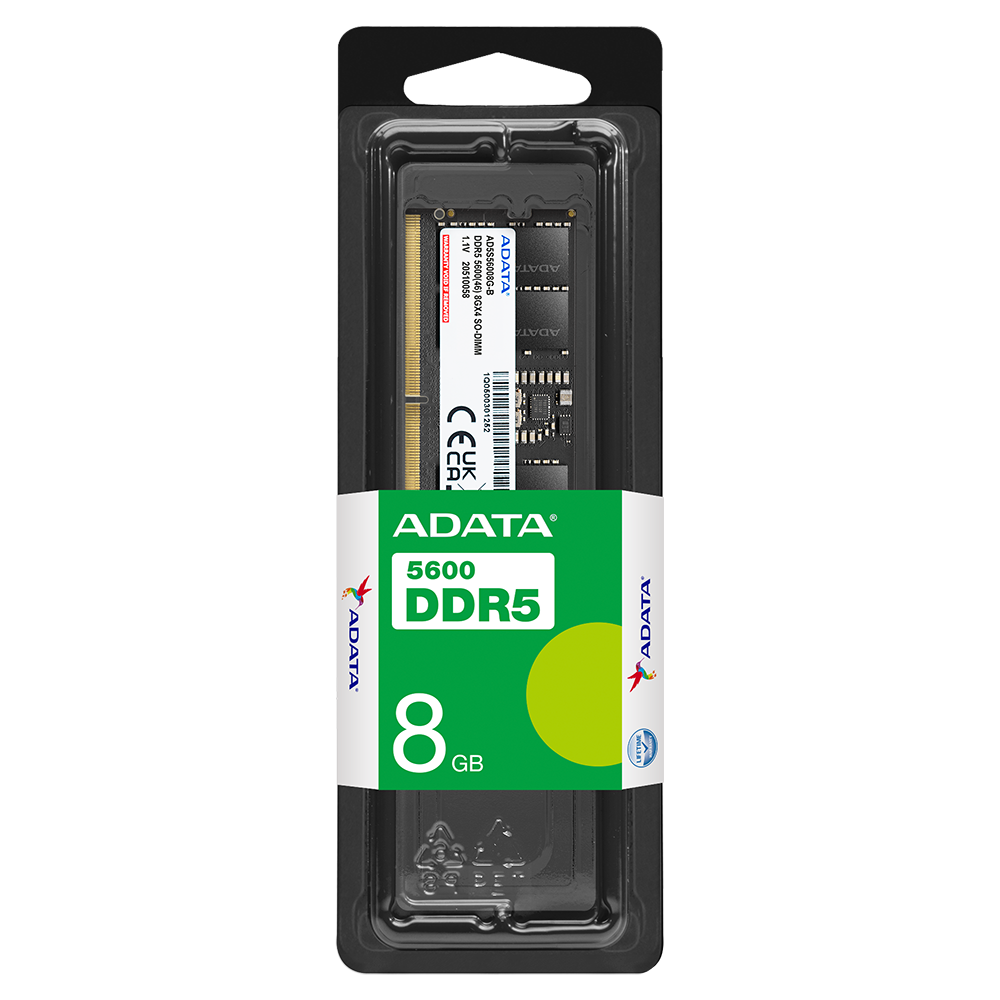 MEMORIA RAM ADATA 8GB DDR5 5600MHZ SODIMM PARA PORTATIL