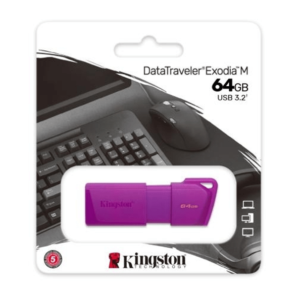 PENDRIVE KINGSTON 64GB DATA TRAVELER EXODIA NEON USB 3.2 MORADO KC-U2L64-7LP-TW