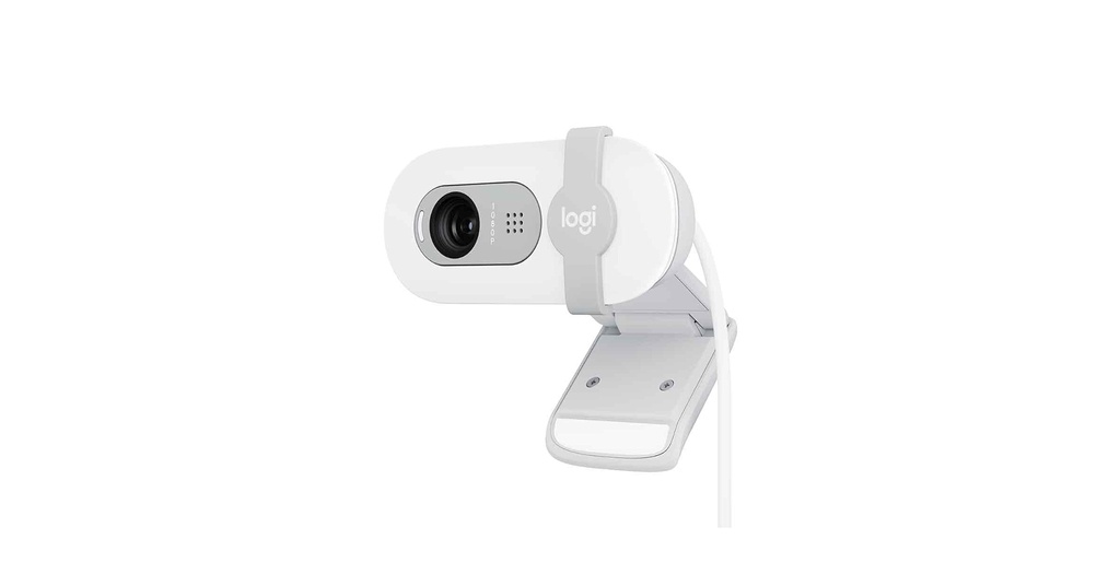 CAMARA WEBCAM LOGITECH BRIO100 FHD 1980x1080 FOCO FIJO MIC INTEGRADO USB BLANCO 960-001615