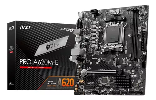 TARJETA MADRE MSI PRO A620M-E AMD5/2xDDR5 4 SATA 12xUSB M.2 PCI-e X16 HDMI-VGA