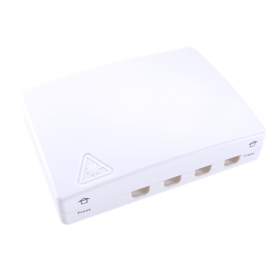 CAJETIN SUPERFICIAL FIBRA OPTICA FTTH 4 PTOS VACIO FTTH-MB04