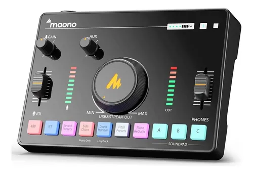 MEZCLADOR E INTERFAZ DE AUDIO PROFESIONAL CON PREAMPLIFICADOR Y PHANTOM POWER 48V PARA STREAMING AMC2 NEO MAONO