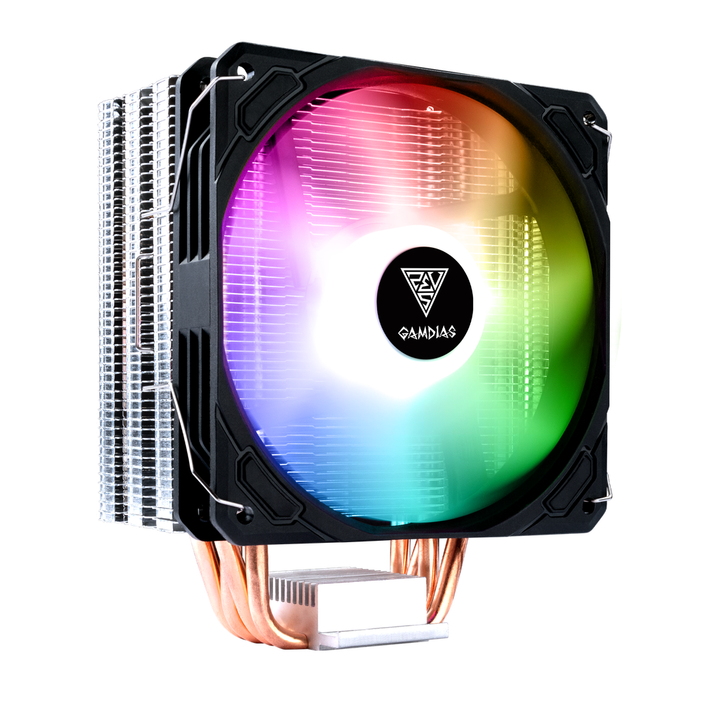 CPU FAN COOLER GAMDIAS BOREAS E1-410/ TORRE 4 TUBOS DOBLE FAN/ TDP 200W/ ARGB FULL INTEL-AM4-AM5 RGB