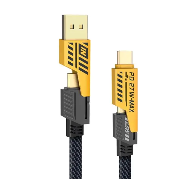 CABLE 4EN1 65W 1MT FLAT WIRE USB TIPO C LIGHTNING 663871-1M