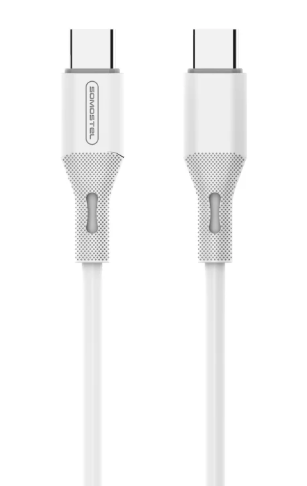CABLE TIPO C CARGA SUPER RAPIDA SILICONA 100W C/BLANCO SOMOSTEL SMSBJ10100W
