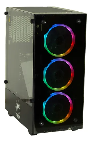 CASE SPIDERTEC GAMING 8023 ATX 3 FAN LED RGB VIDRIO TEMPLADO 1USB 3.2 