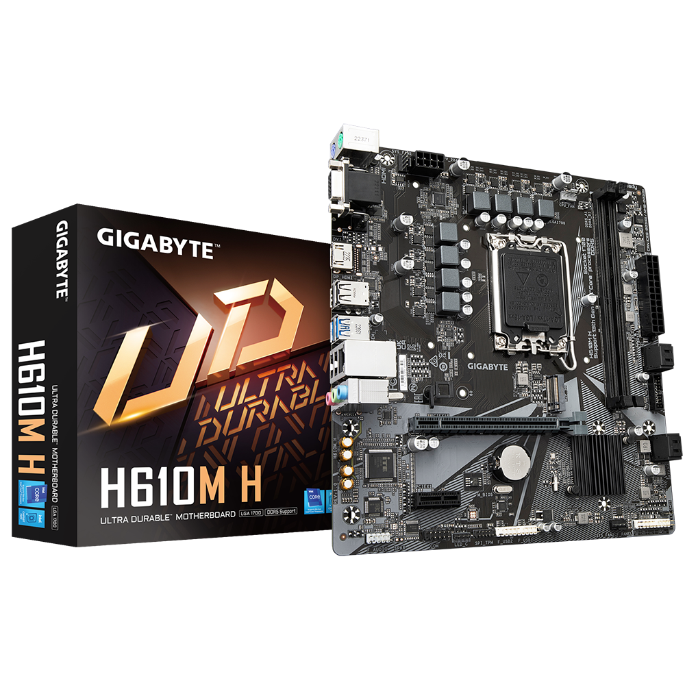 TARJETA MADRE GIGABYTE H610M H SOCKET 1700 2xDDR5 5600MHZ 1xM.2