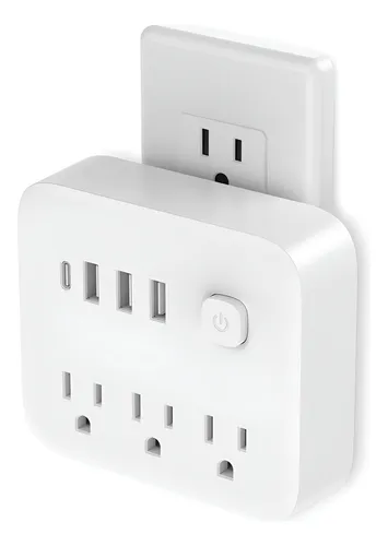 ADAPTADOR 3 TOMAS +3USB+1TIPOC EL-111