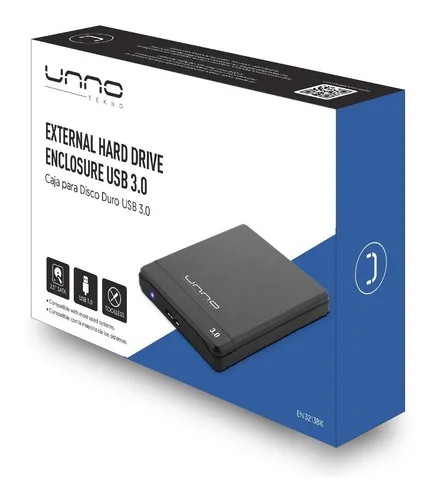 CASE PARA DISCO ENCLOSURE UNNO TEKNO 2.5" SATA USB 3.0 EN3213BK