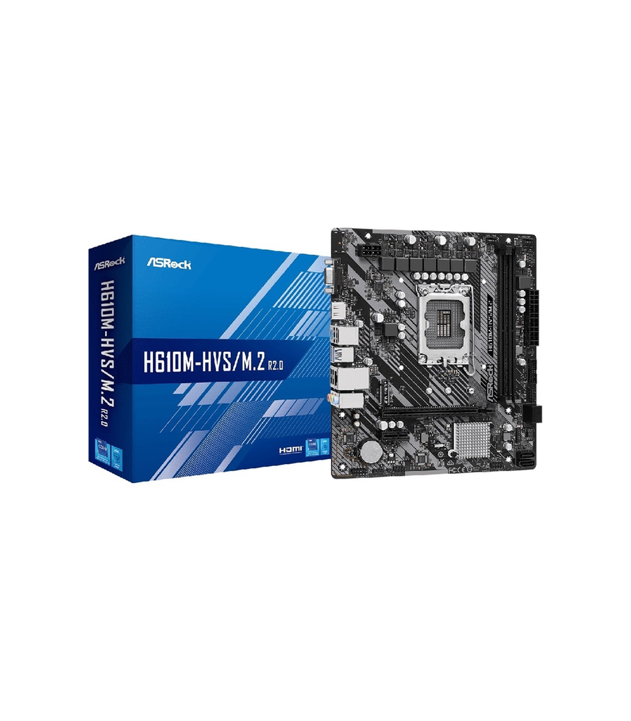 TARJETA MADRE INTEL CORE 12, 13 Y 14 GEN SOCKET LGA1700 DDR4 HASTA 64GB 2XDIMM ASROCK H610M-HDV/M.2 R2.0