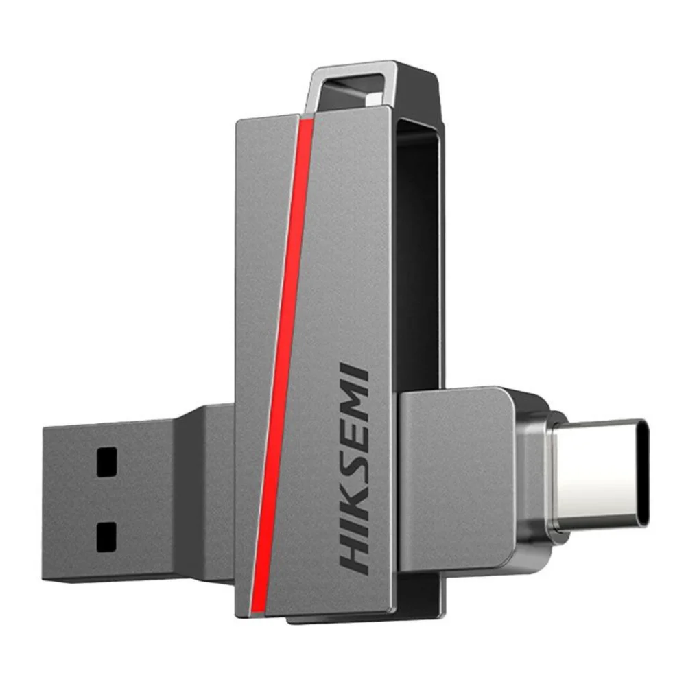 PENDRIVE HIKSEMI 64GB DUAL SLIM USB 3.2 TIPO C GRIS METALICO