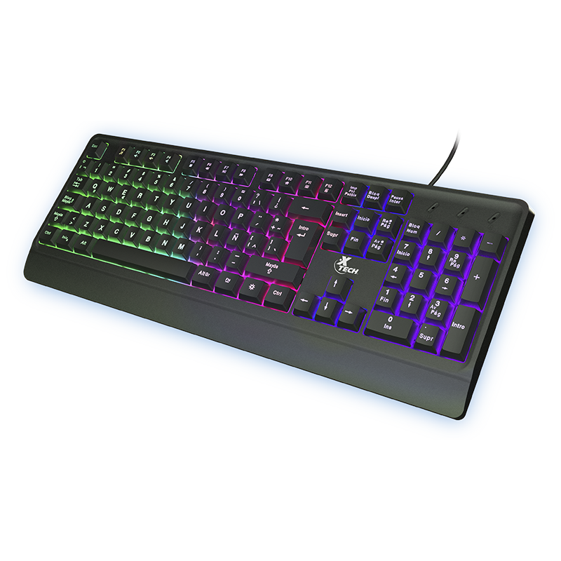 TECLADO XTECH GAMING USB LUZ LED XTK505S CHEVALIER