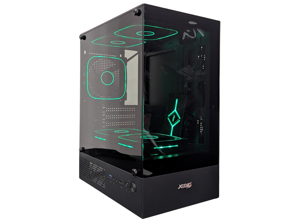 CASE JEMIP GAMING CLARITY MATX 2xUSB HD AUDIO 5xFAN 12CM ARGB+PWM FRONTAL-LATERAL VIDRIO TEMPLADO NEGRO