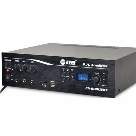 AMPLIFICADOR 70V 80W NIPPONAMERICA MP3/USB/SD/BLUETOOTH/AUX 3.5MM 2 MIC/4-16-3dB/60-16000Hz CA-600USBT