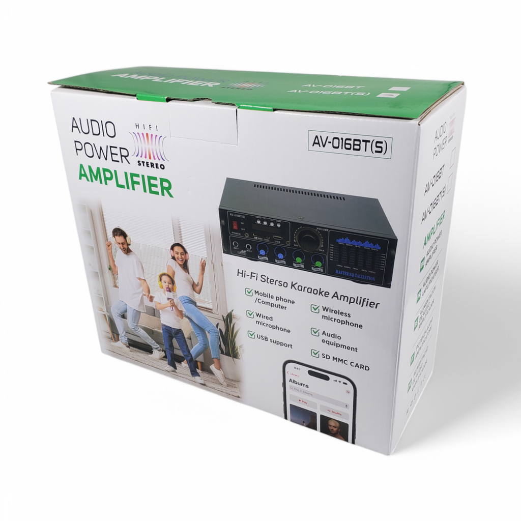 AMPLIFICADOR BT+CONTROL STEREO 160W AV-016BT