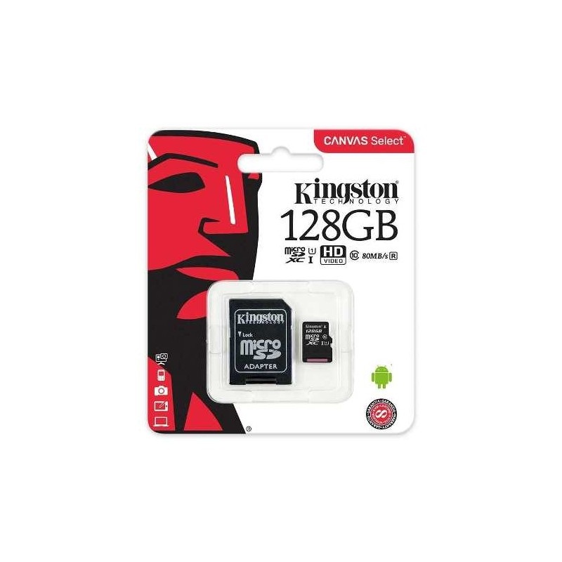 MEMORIA MICRO SD 128GB KINGSTON 80MB/s
