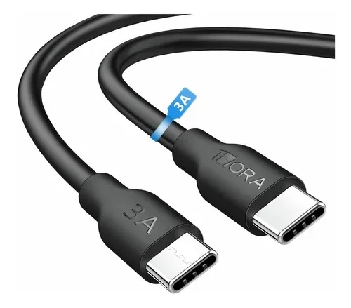 CABLE TIPO C A TIPO C 3A 1MT CAB252 BLACK 1HORA