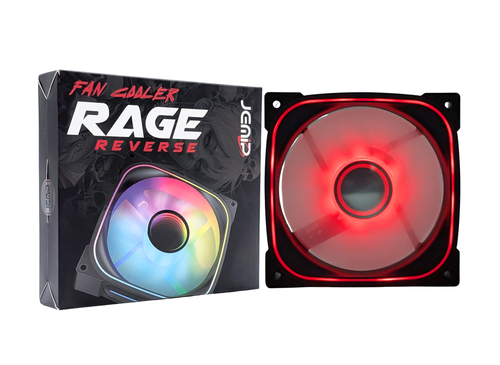 VENTILADOR JEMIP RAGE REVERSE ARGB+PWM 1600RPM 12CM NEGRO