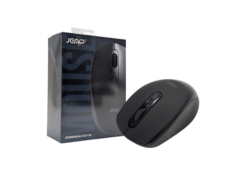 MOUSE JEMIP NIVELIA OFFICE 1600DPI 4 BOTONES INALAMBRICO NEGRO